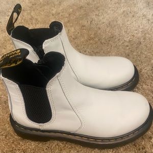 COPY - Dr. Martens Slip On Chelsea White Leather Boots Kids SZ 13 NEW!